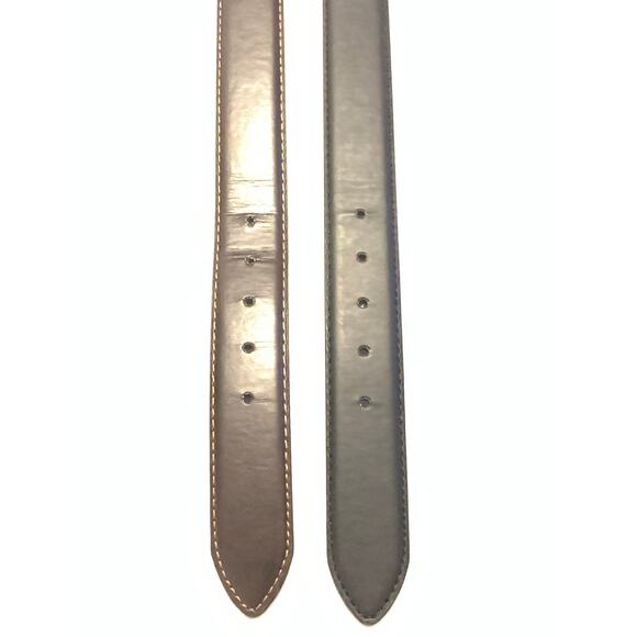 Bundle of 2 Mens Leather Belts Size XXL 50 - 52 Dark Brown Black Classic Strong - Picture 9 of 11